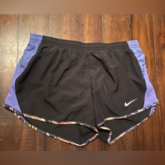 Nike Women's Black and Blue Athletic Shorts - Picture 1 of 4